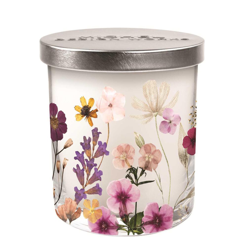Pressed Flowers Decorative Glass Candle