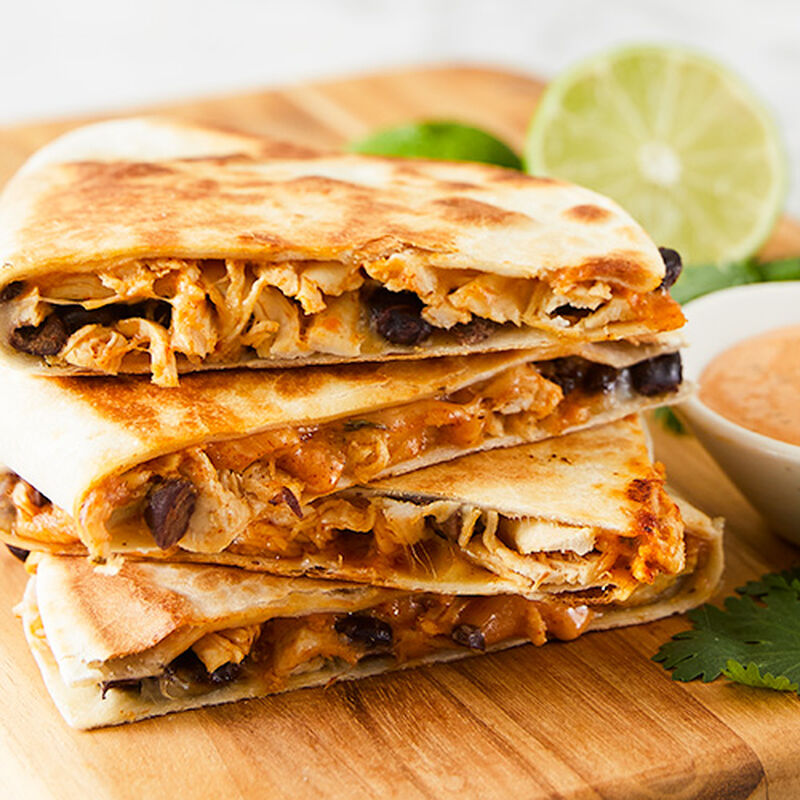 Sriracha Ranch Chicken Quesadillas