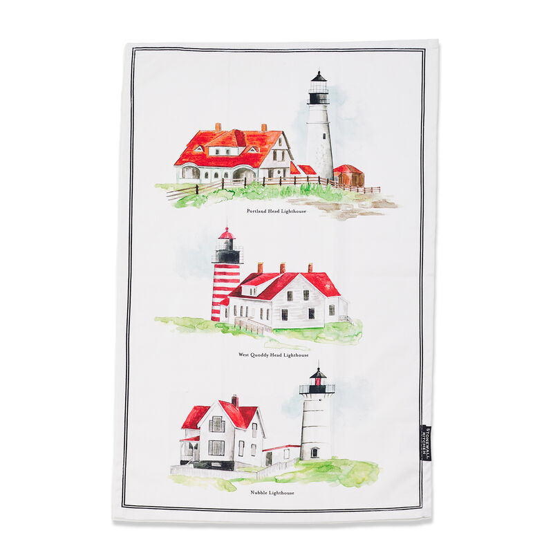 Lighthouses of Maine Tea Towel