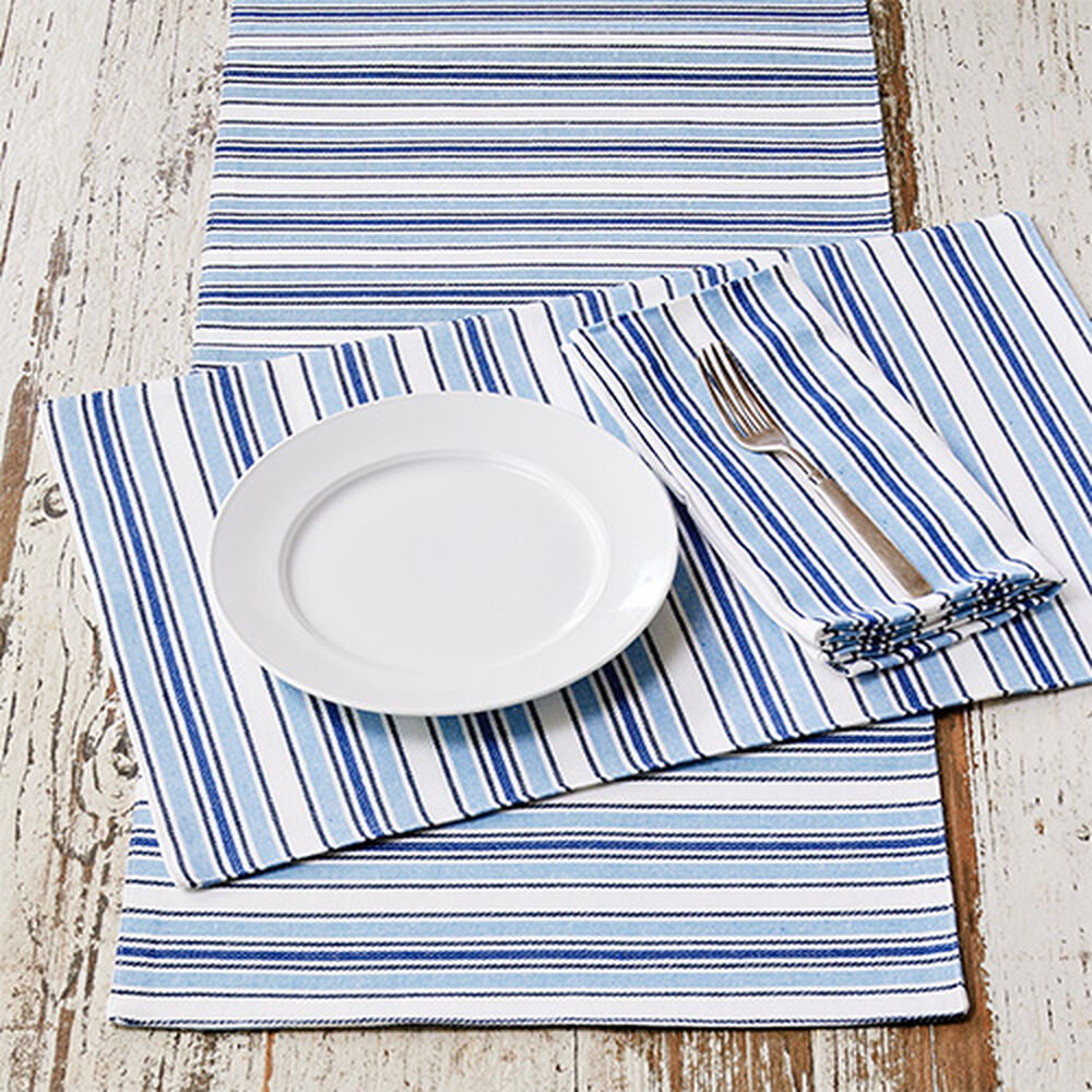 Blue & White Striped Linens image number 0