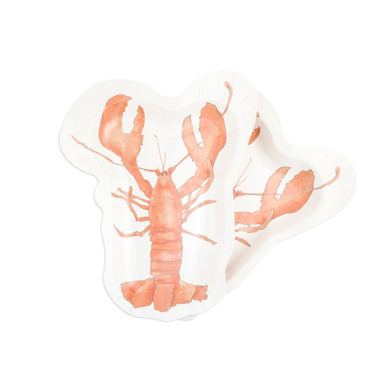 Lobster-Shaped Paper Plates (Set of 12)