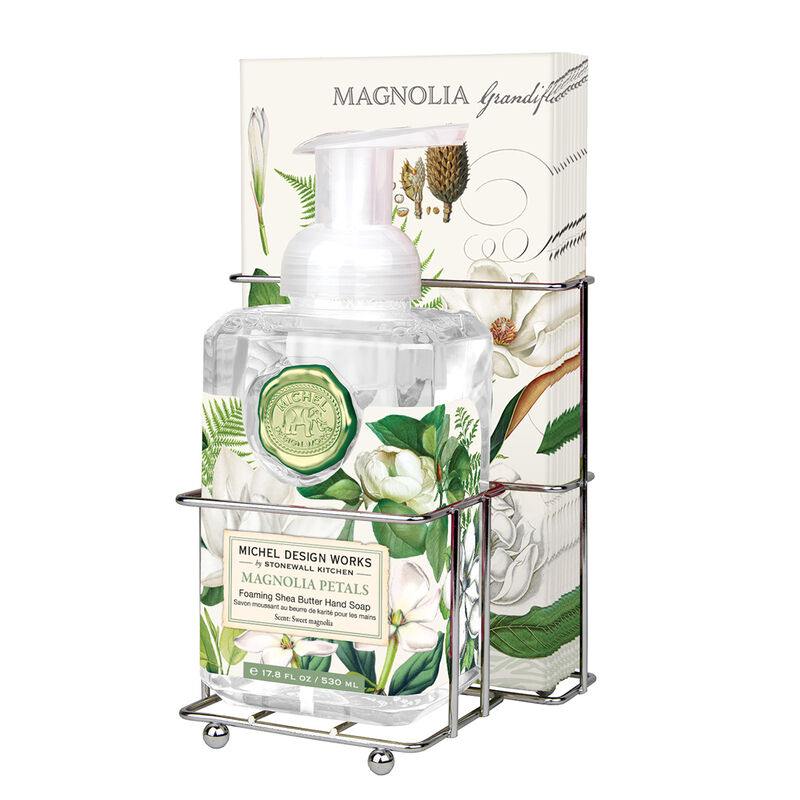 Magnolia Petals Foaming Hand Soap & Napkin Set