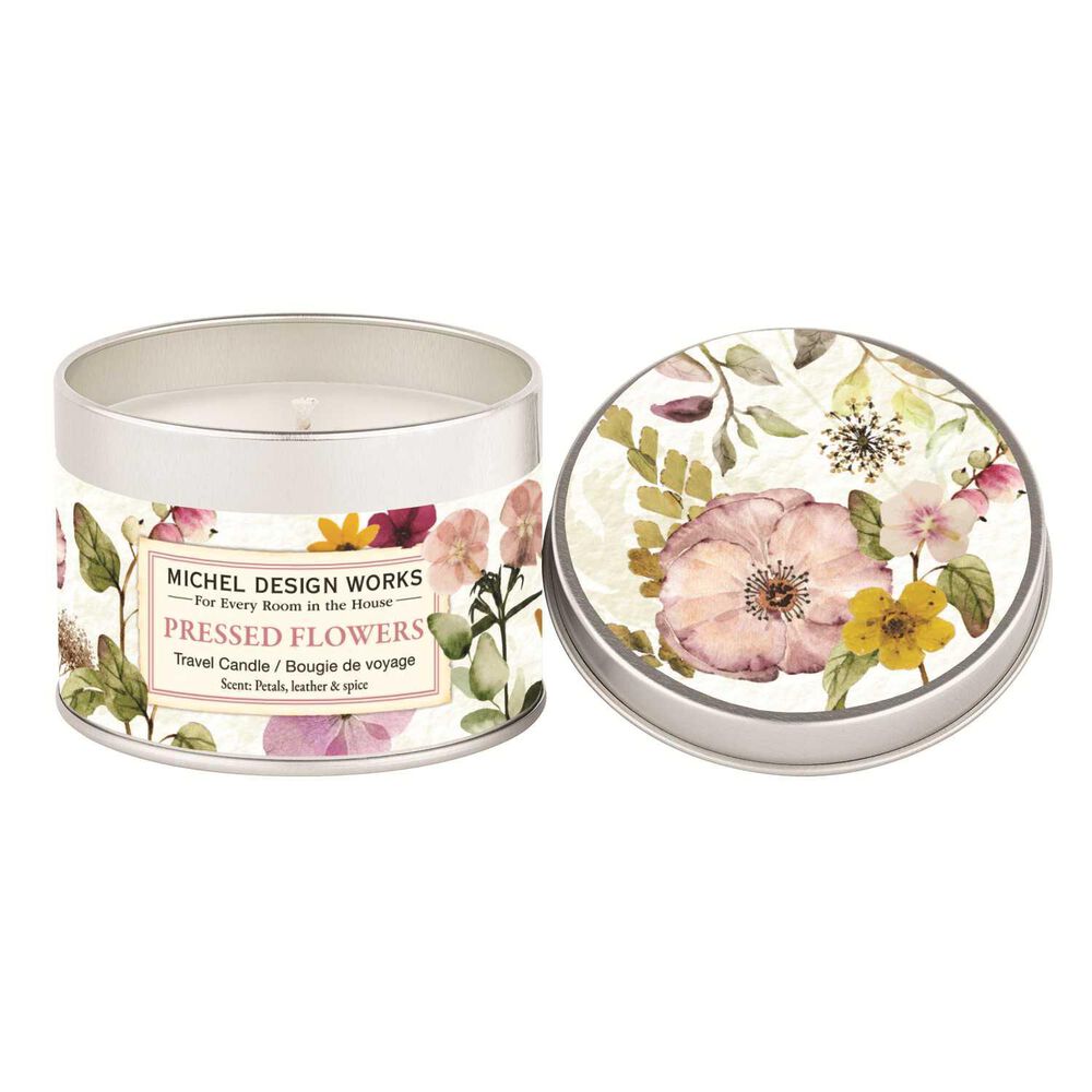Pressed Flowers Travel Candle