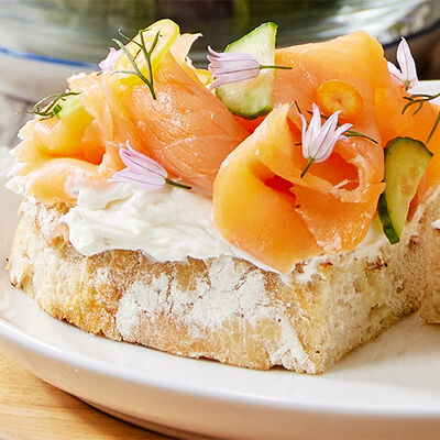 Smoked Salmon Toast with Dill and Cucumbers