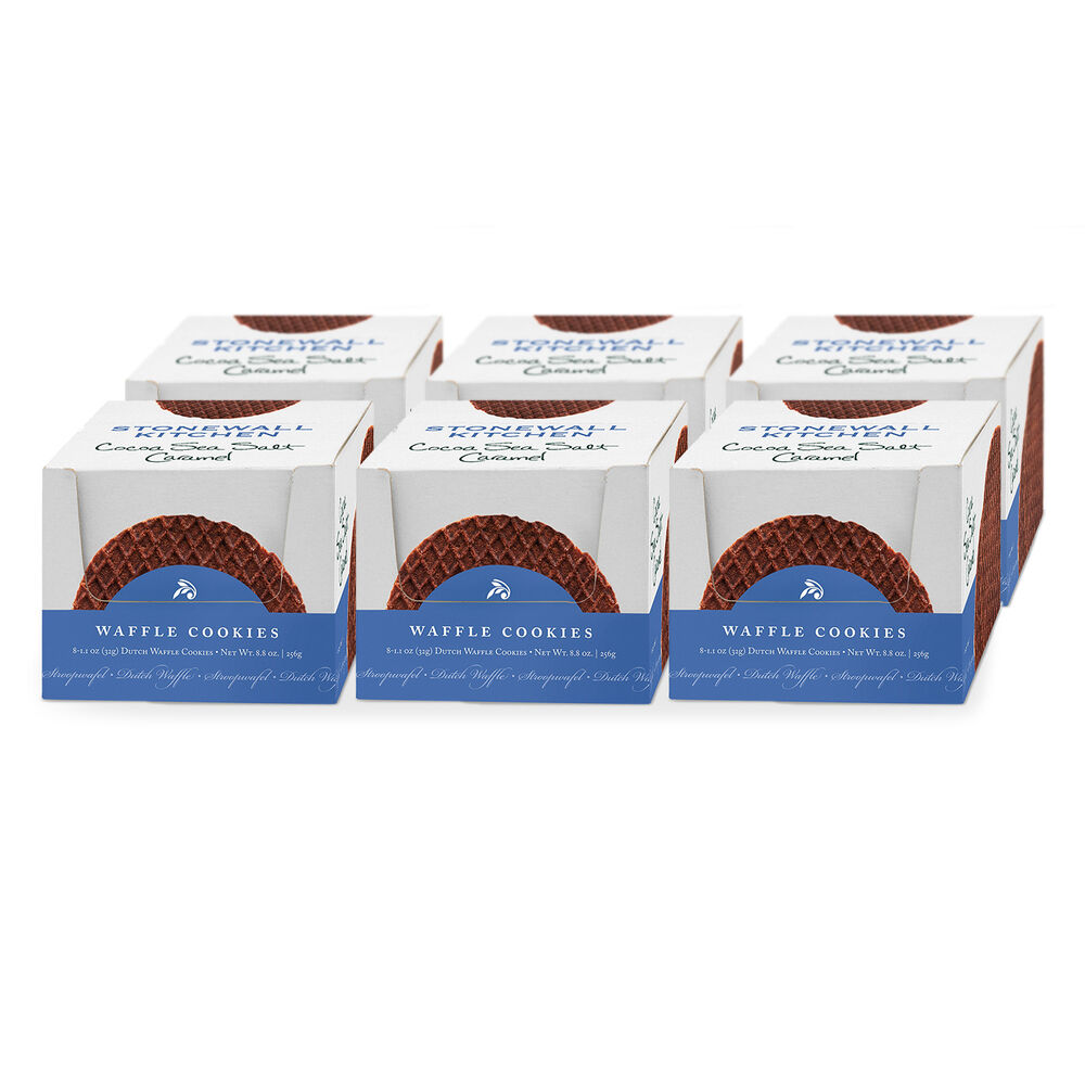 Cocoa Sea Salt Caramel Waffle Cookie Case (6 boxes 48 Cookies) Stonewall Kitchen