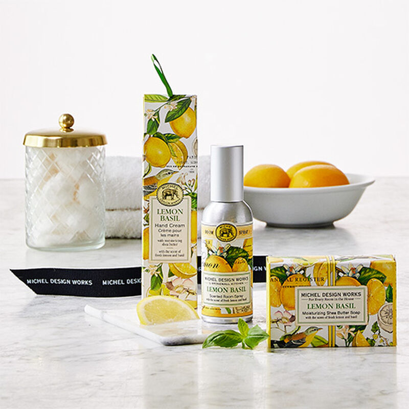 Lemon Basil Powder Room Essentials