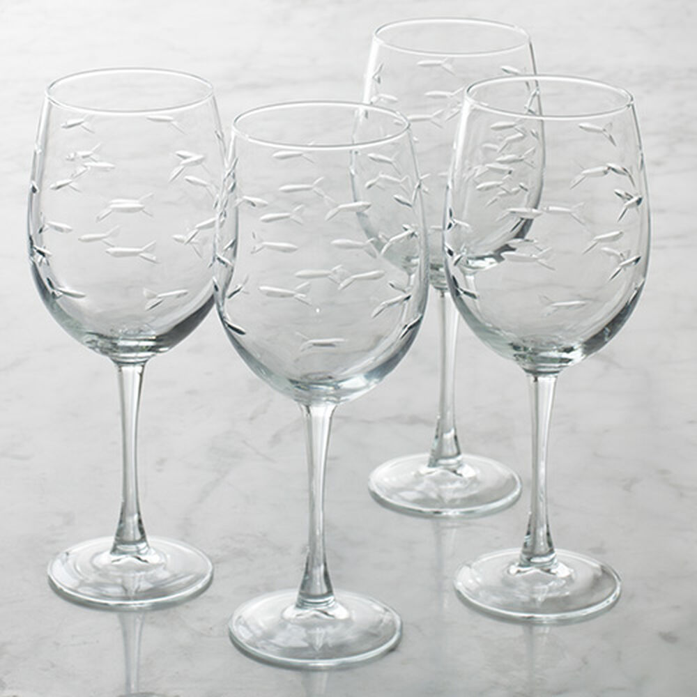 School of Fish Red Wine Glasses (Set of 4) image number 0