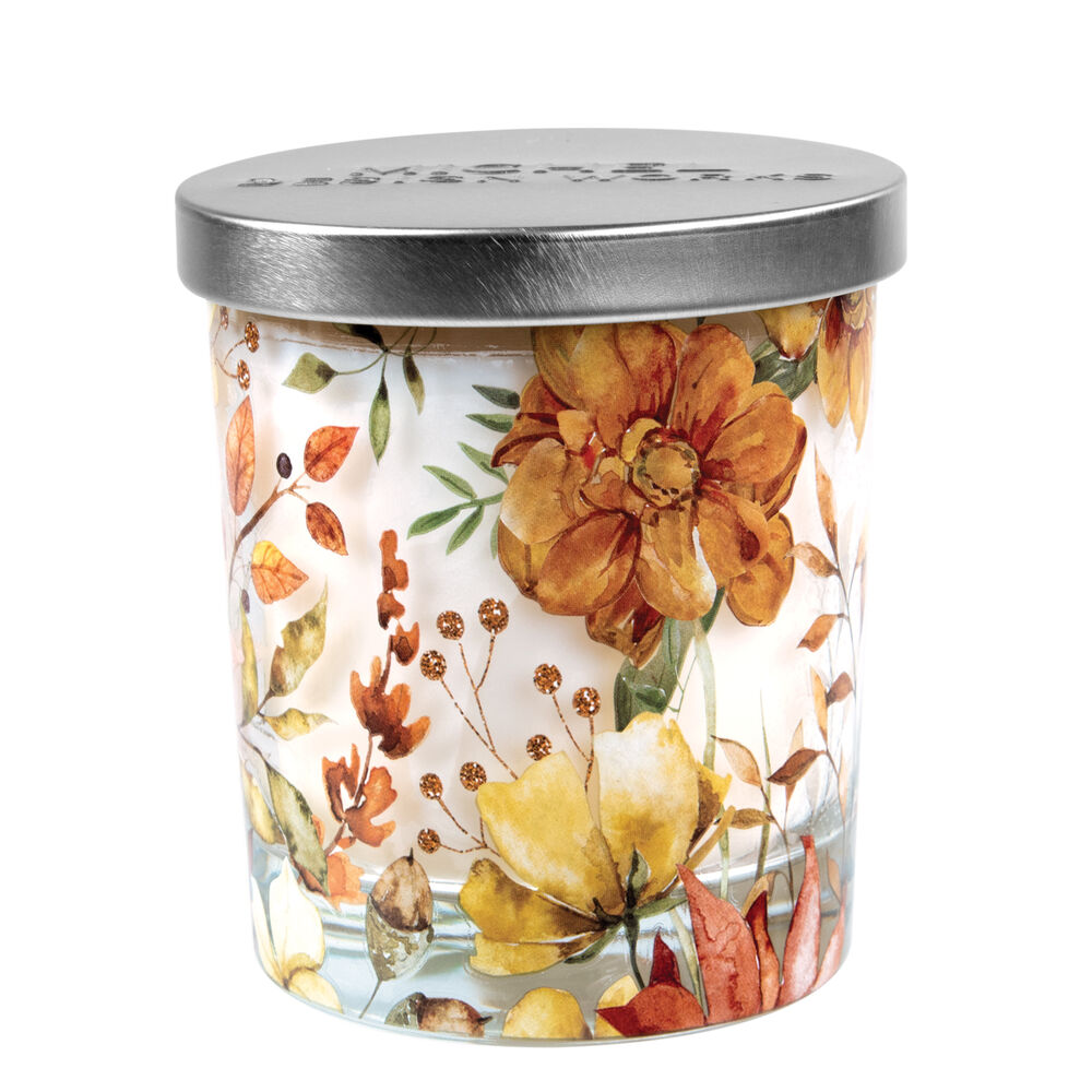 Fall Leaves & Flowers Candle Jar with Lid image number 0