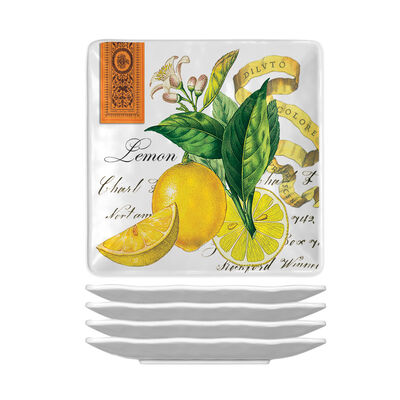 Lemon Basil Melamine Canap&eacute; Plates