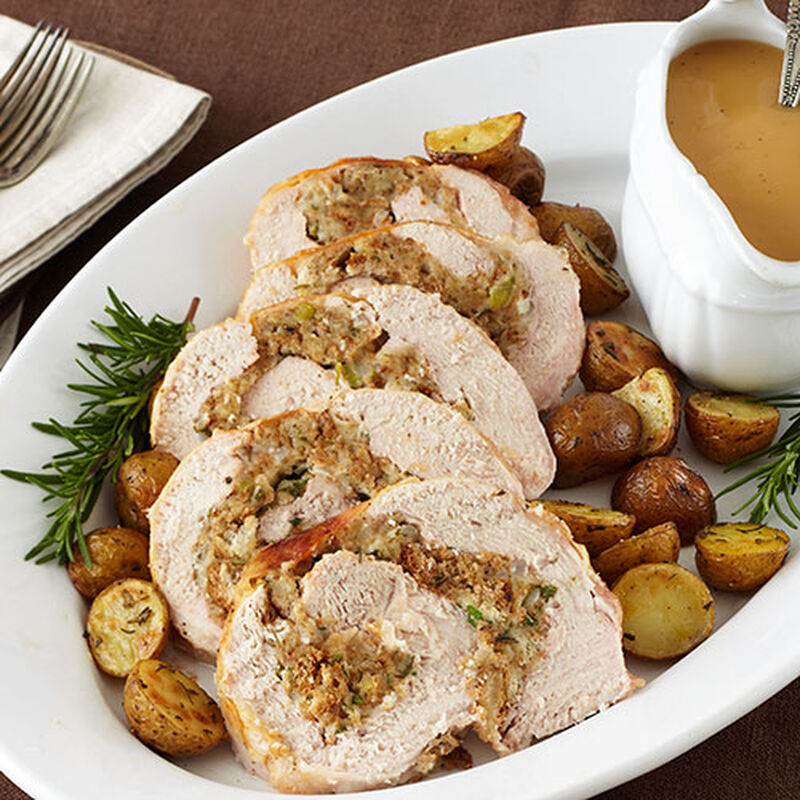 Turkey Roulade with Apple Cranberry Chutney Stuffing