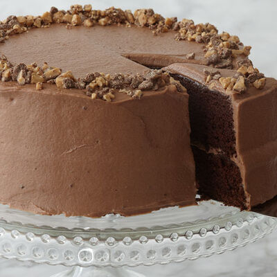 Chocolate Stout Cake with Dark Chocolate Toffee Frosting