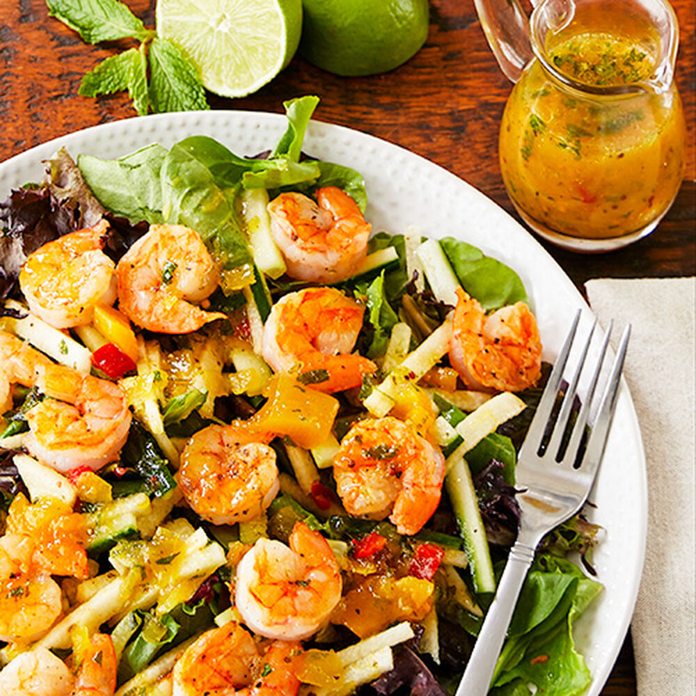 Grilled Shrimp Salad Recipe with Homemade Dressing