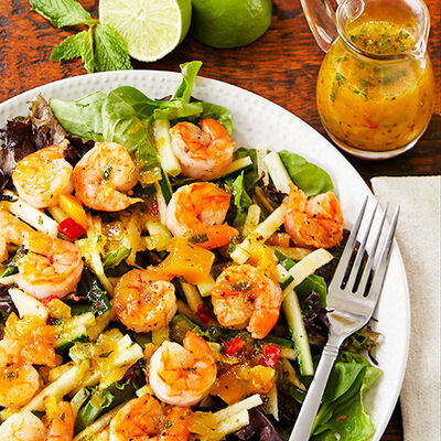 Grilled Shrimp Salad with Mango Dressing