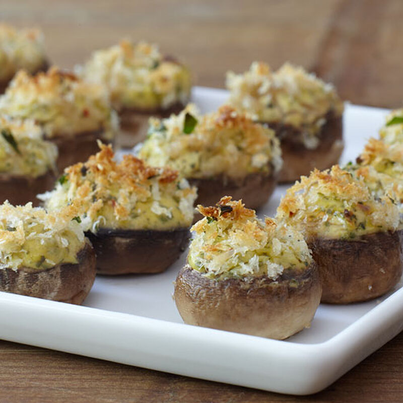 Artichoke Spinach Stuffed Mushroom Caps