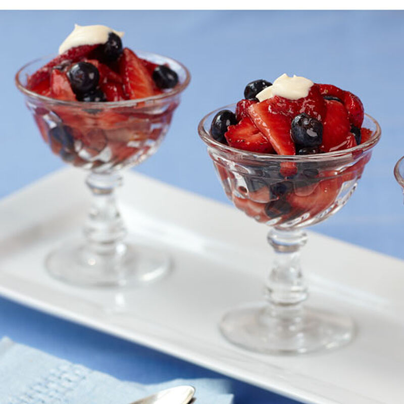 Mixed Berries with Sweetened Crème Fraiche