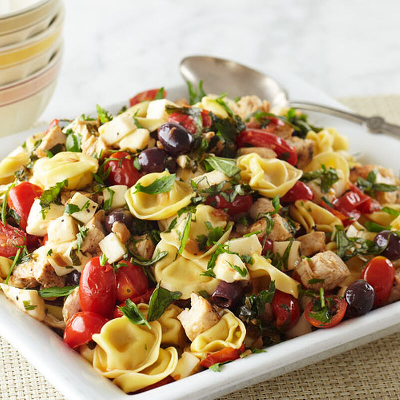 Pasta Rustica with Fresh Mozzarella, Olives and Grilled Chicken