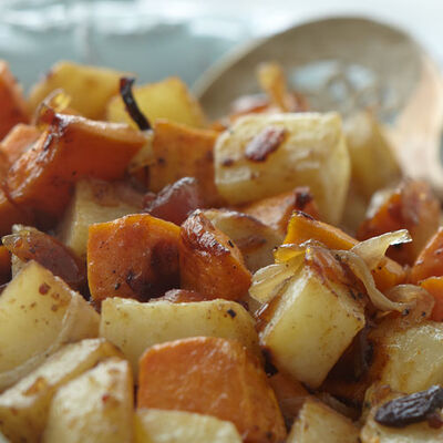 Oven Roasted Yams & Potatoes