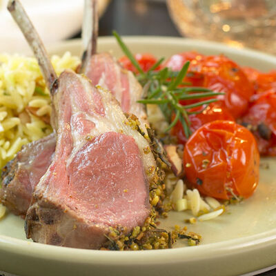 Rack of Lamb with Mustard Thyme Crust