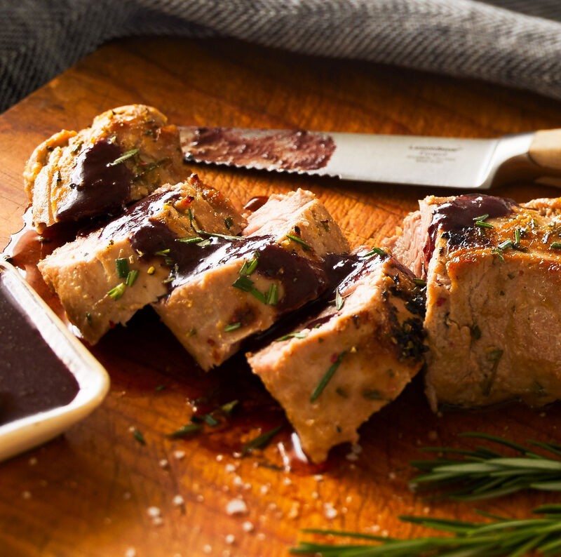 Marinated Grilled Pork Tenderloin with Burgundy Mustard Sauce