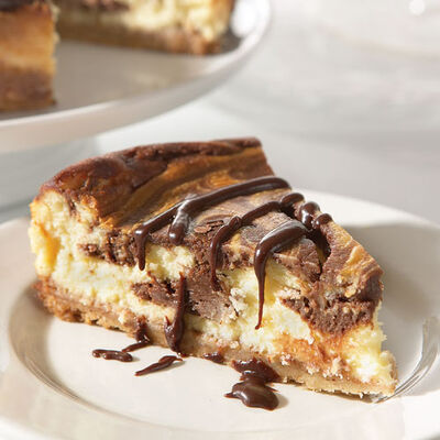 Mascarpone Cheesecake with Bittersweet Chocolate Swirl