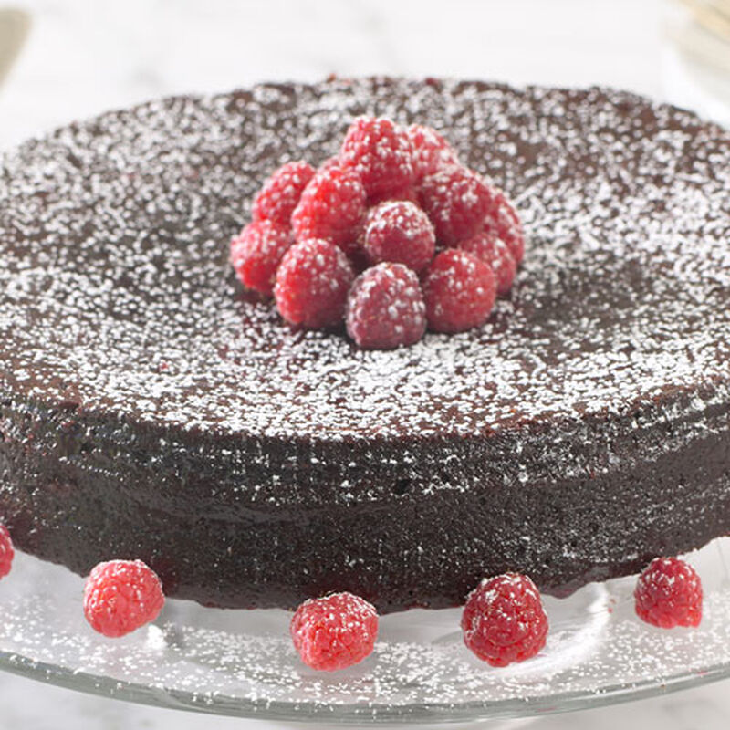 Fudgy Chocolate Raspberry Cake