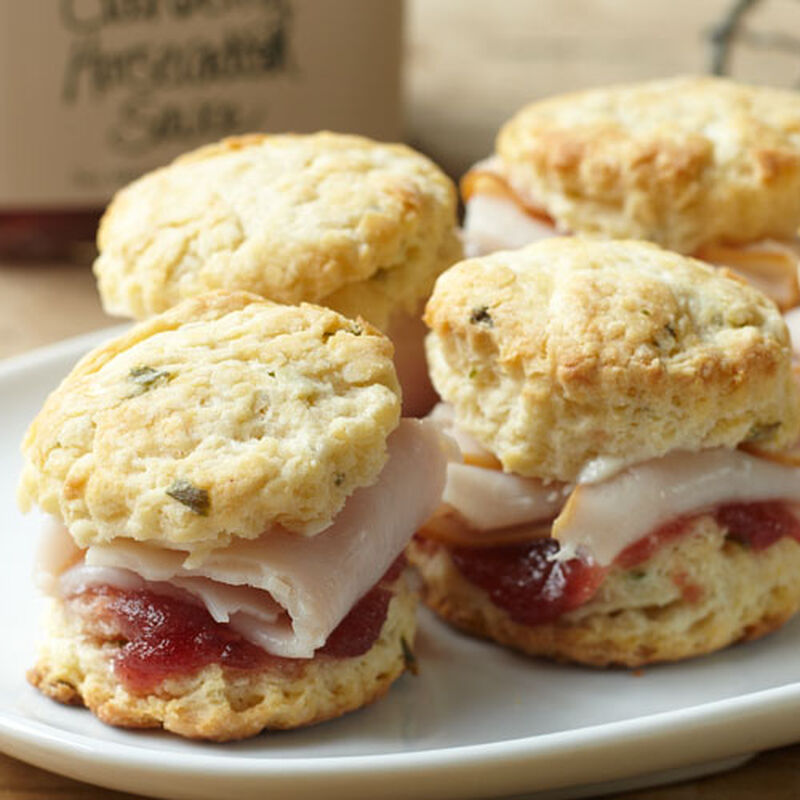 Cheddar Herb Biscuits with Smoked Turkey & Cranberry