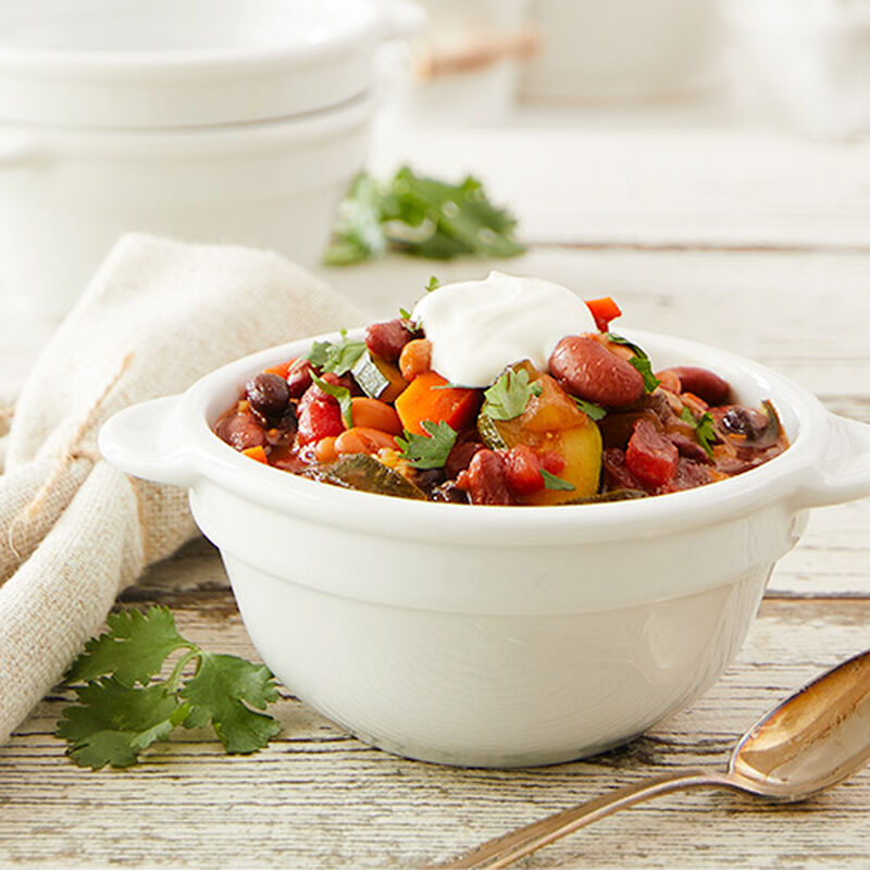 Vegetarian Chili with Maple Chipotle Grille Sauce