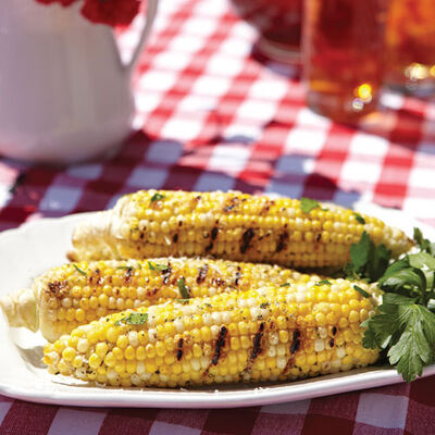 Grilled Corn with Parmesan Topping