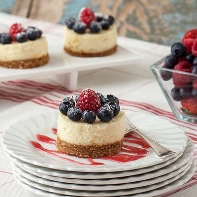 Red White and Blue Mini Cheesecakes