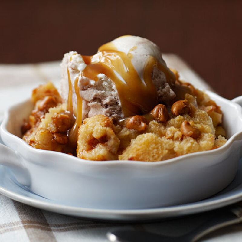 Old Fashioned Bread Pudding with Cinnamon Ice Cream