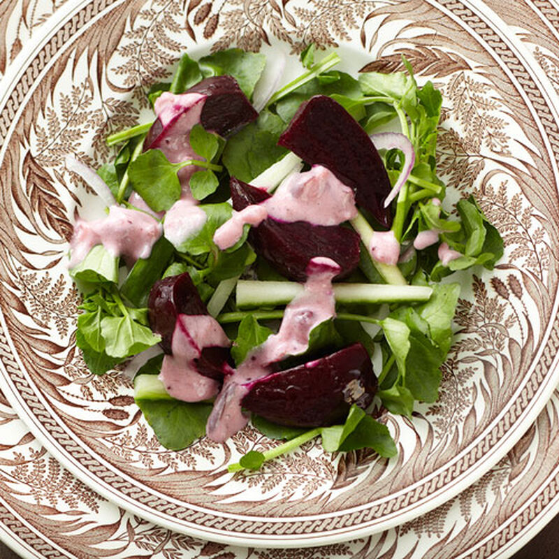 Roasted Beet Salad with Cranberry & Sour Cream Dressing