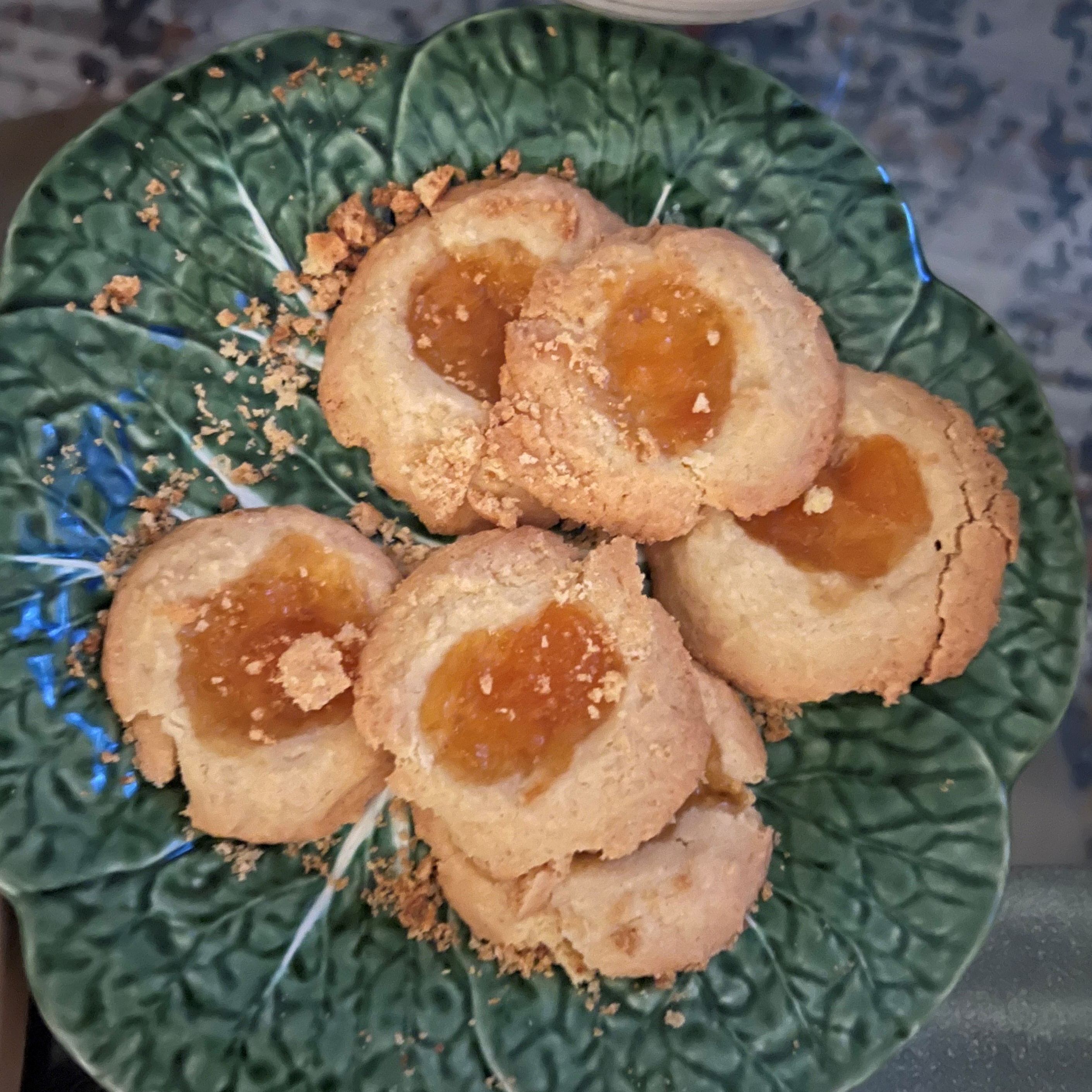 Thumbprint cookies with Peach Amaretto Jam