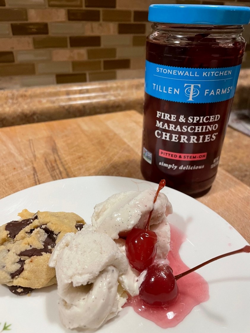 Tillen Farms Fire & Spiced Maraschino Cherries Cookies a la mode