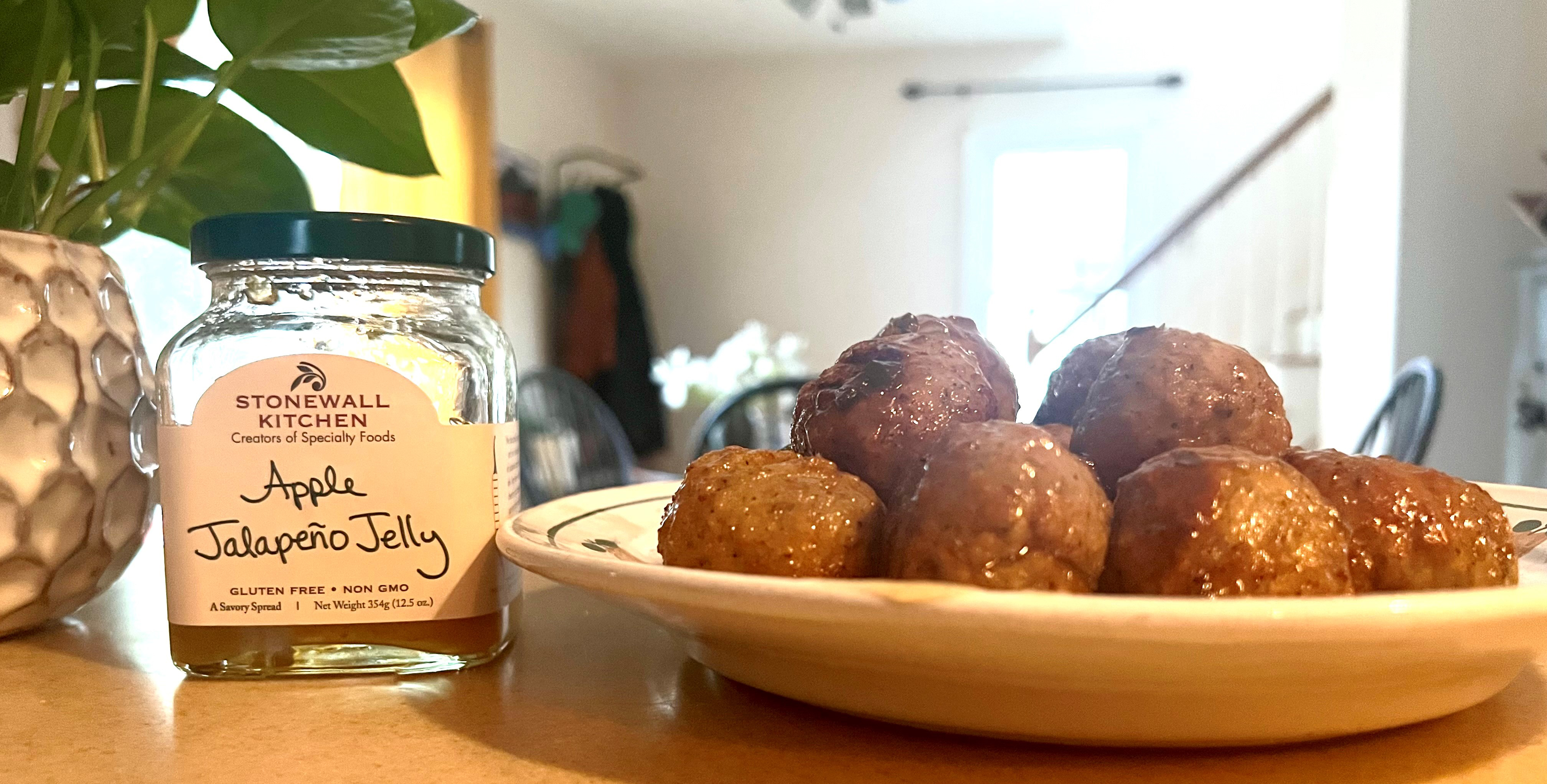 Apple Jalapeno Jelly appetizer meatballs