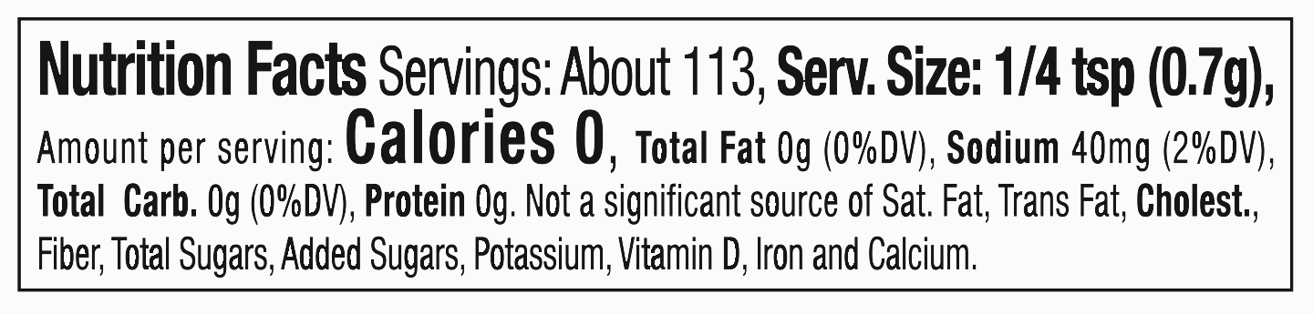 Product nutrion image