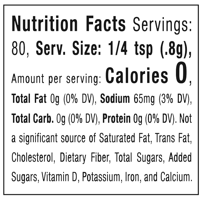 Product nutrion image