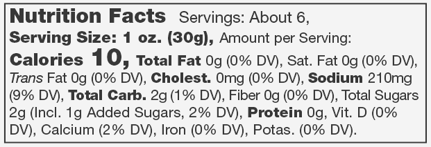 Product nutrion image