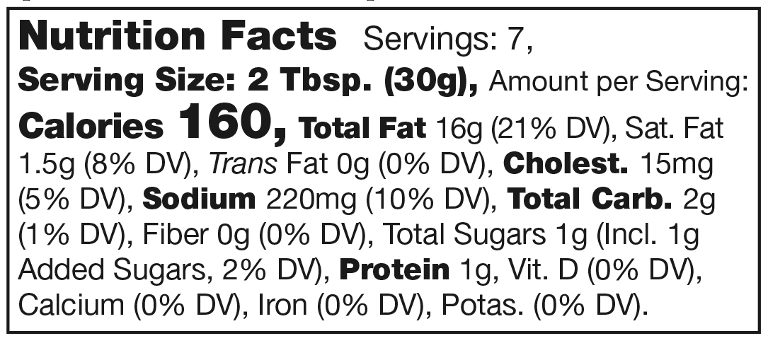 Product nutrion image