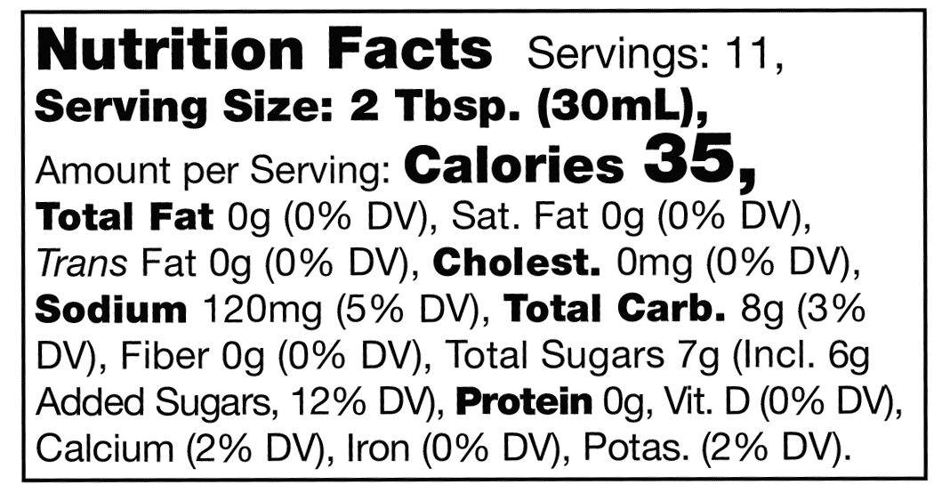 Product nutrion image