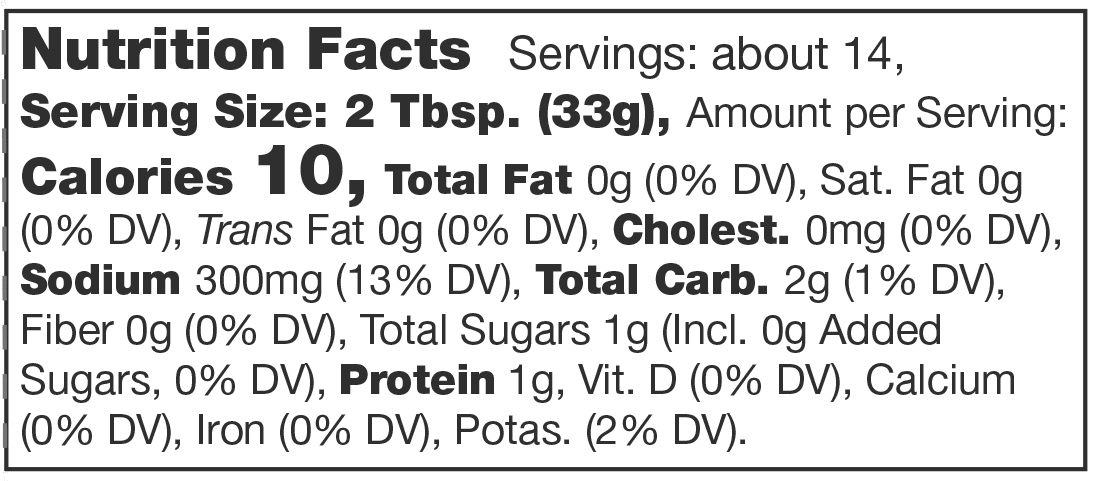 Product nutrion image