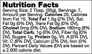 Nutrional Info