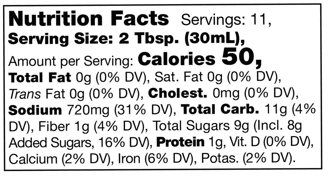 Product nutrion image