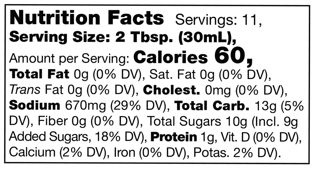 Product nutrion image