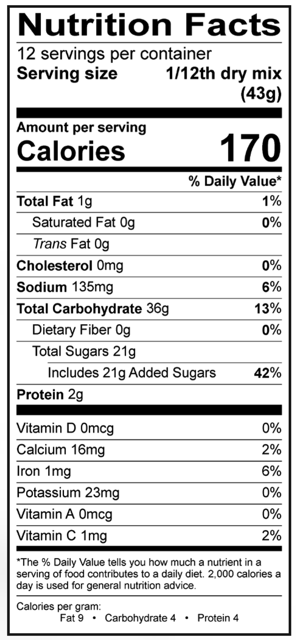 Product nutrion image