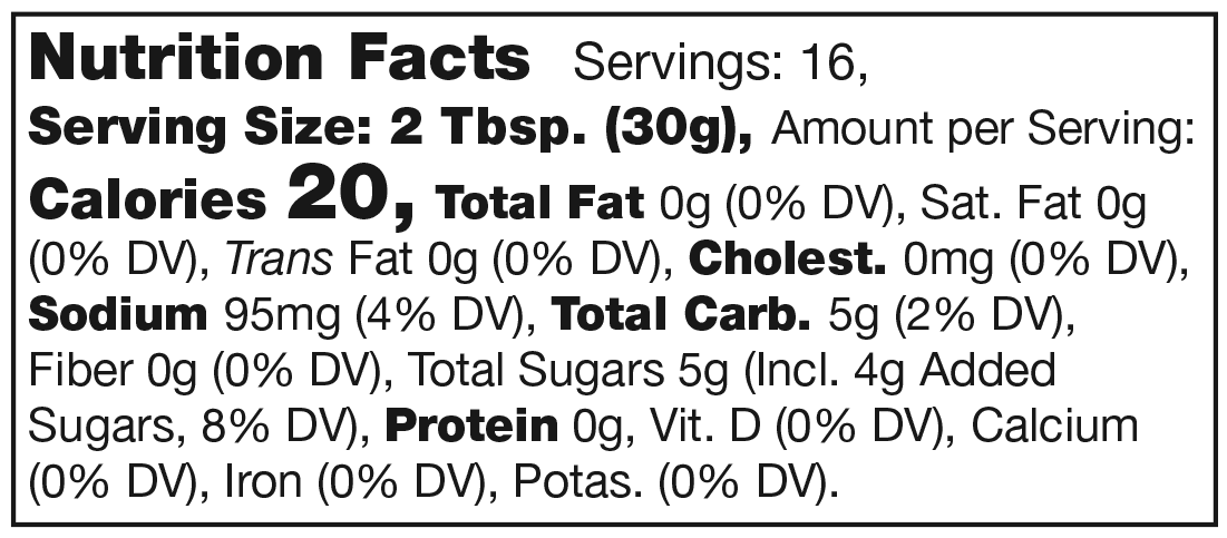 Product nutrion image