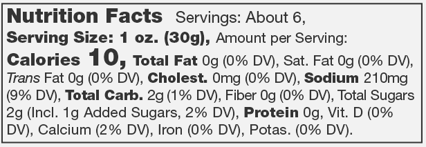 Product nutrion image