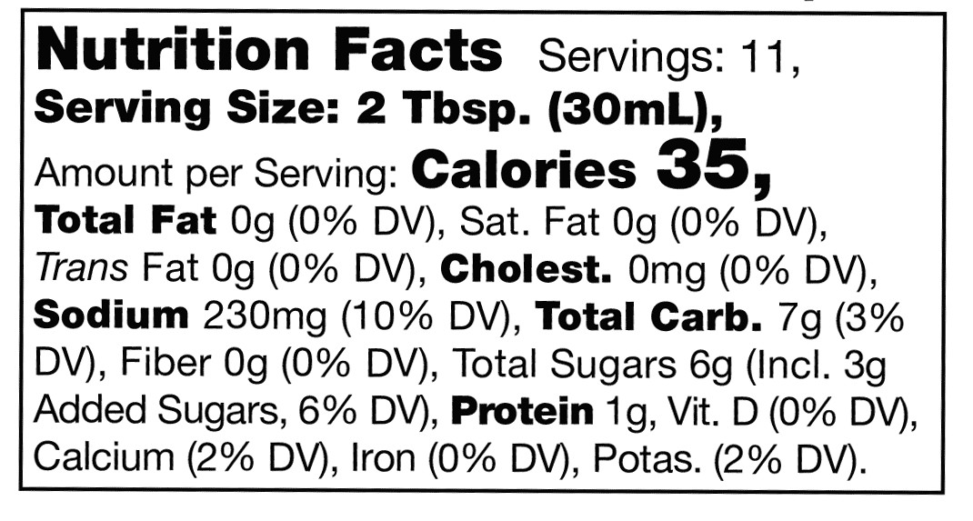 Product nutrion image