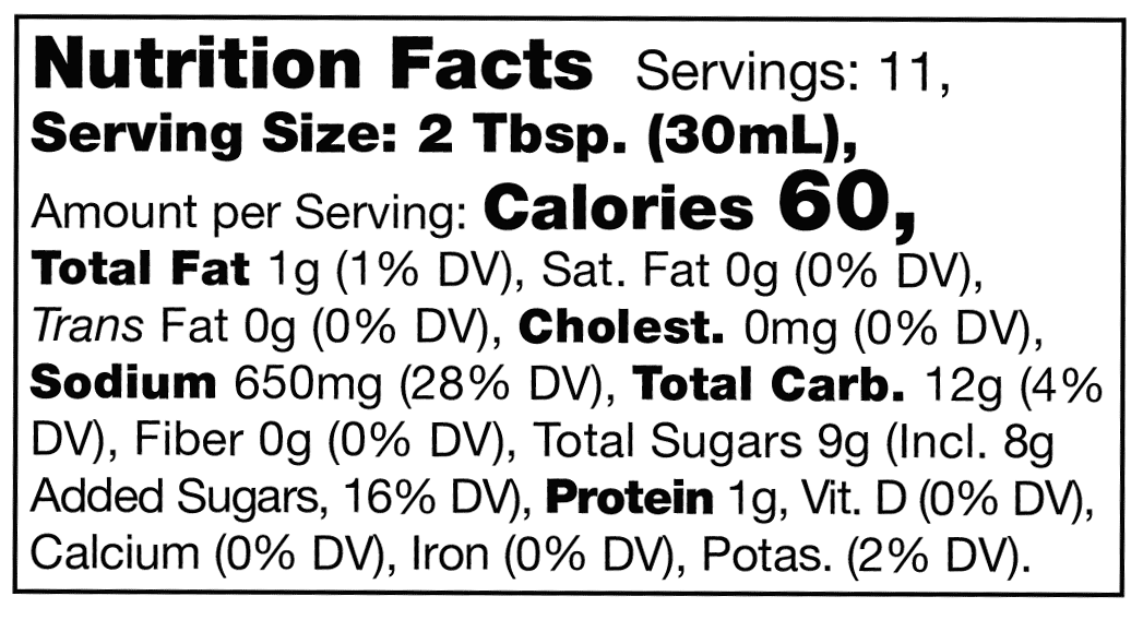 Product nutrion image