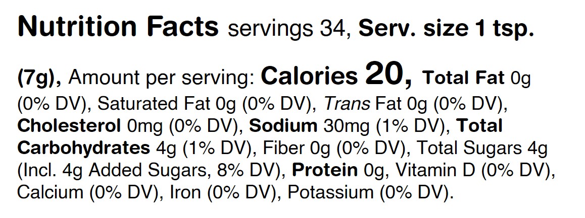 Product nutrion image