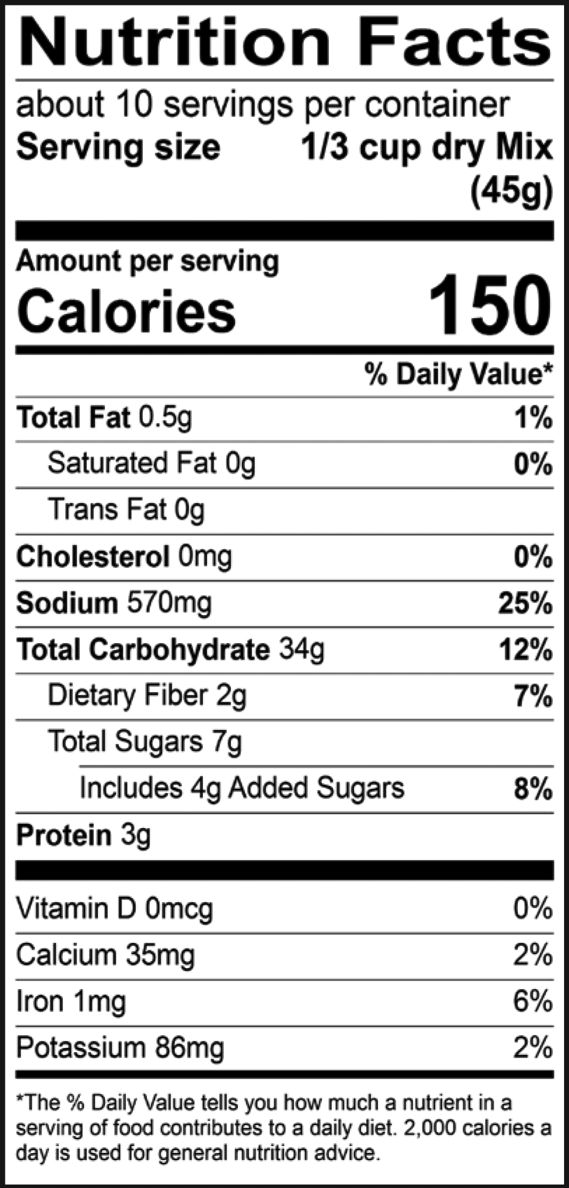 Product nutrion image